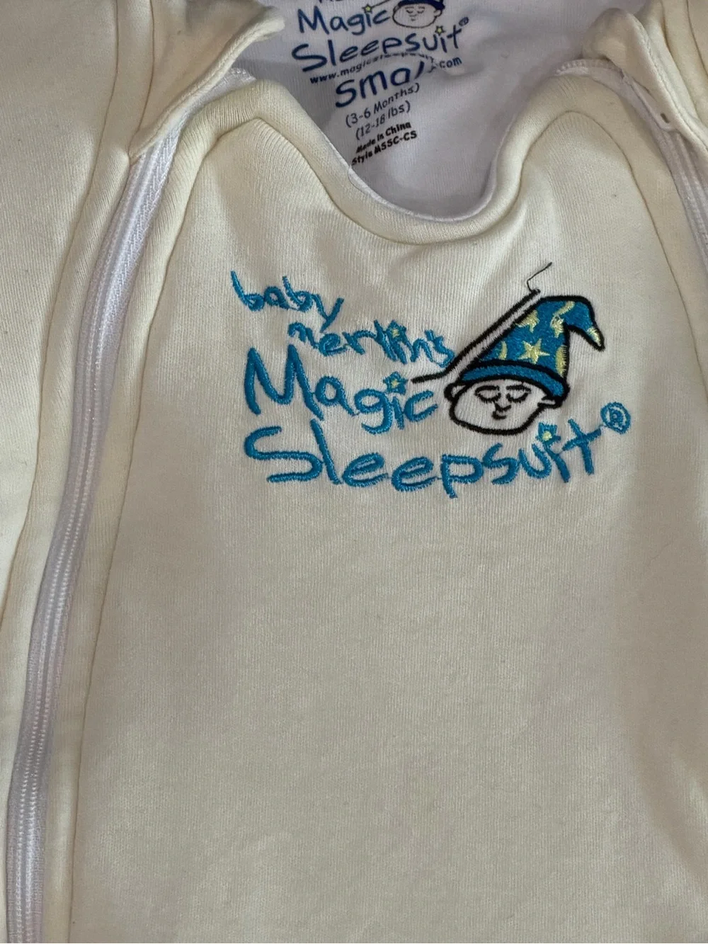 Baby Merlin's Magic Sleepsuit Cotton Cream Small (3-6 Months)